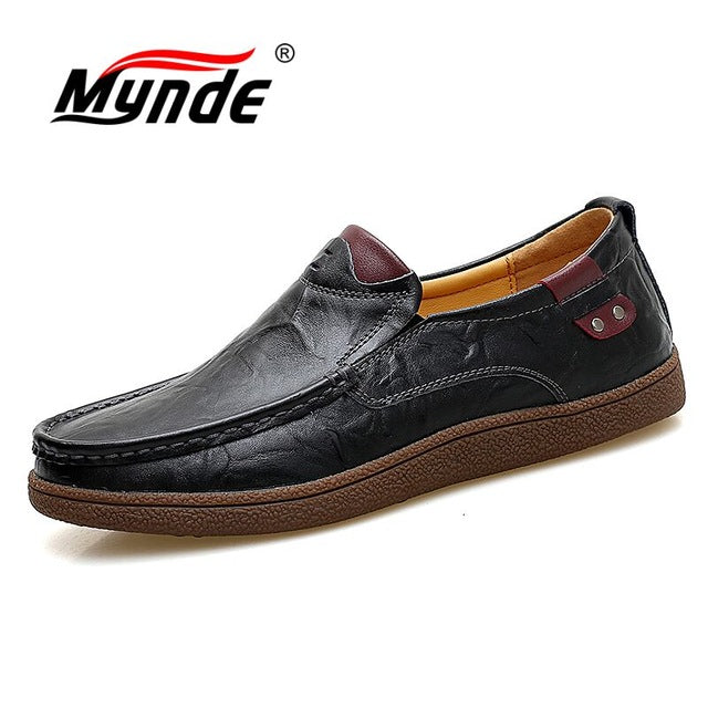 Mynde 2018 New Fashion Moccasins Men Loafers High Quality Men sheos Genuine Leather Casual Shoes Brand Men Flats Big size38-46