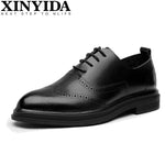 Hot Sale High Quality Genuine Leather Men Dress Shoes Men's Lace-up Breathable Business Casual Sheos Leather Shoes Men Size38-44