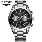 Mens Watches Top Brand Luxury LIGE Men's Fashion Business Quartz Watch Men Waterproof Full steel Sport Watch Relogio Masculino